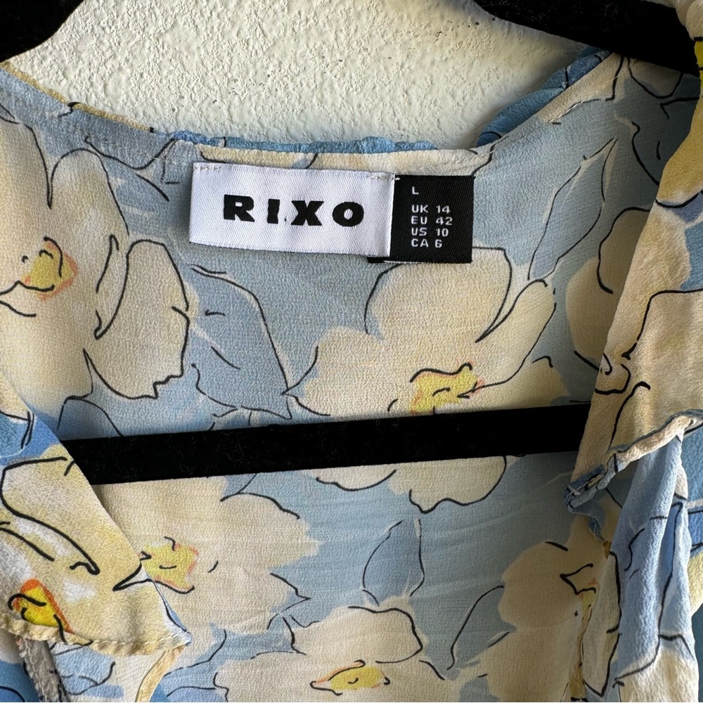 Rixo Nina Azelea Bloom Silk Mini Wrap Dress - Picture 10 of 10